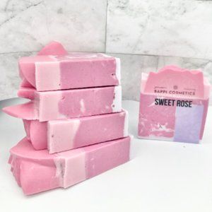 Rose Soap Goats Milk- -scented with lavender buds